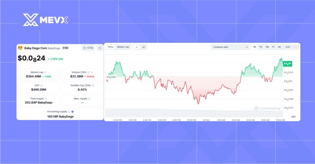 BABYDOGE price (November 29th, 2024)