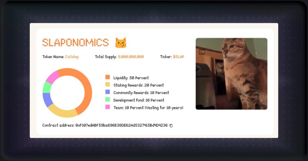 Tokenomics Of The Cat Meme Coin CatSlap