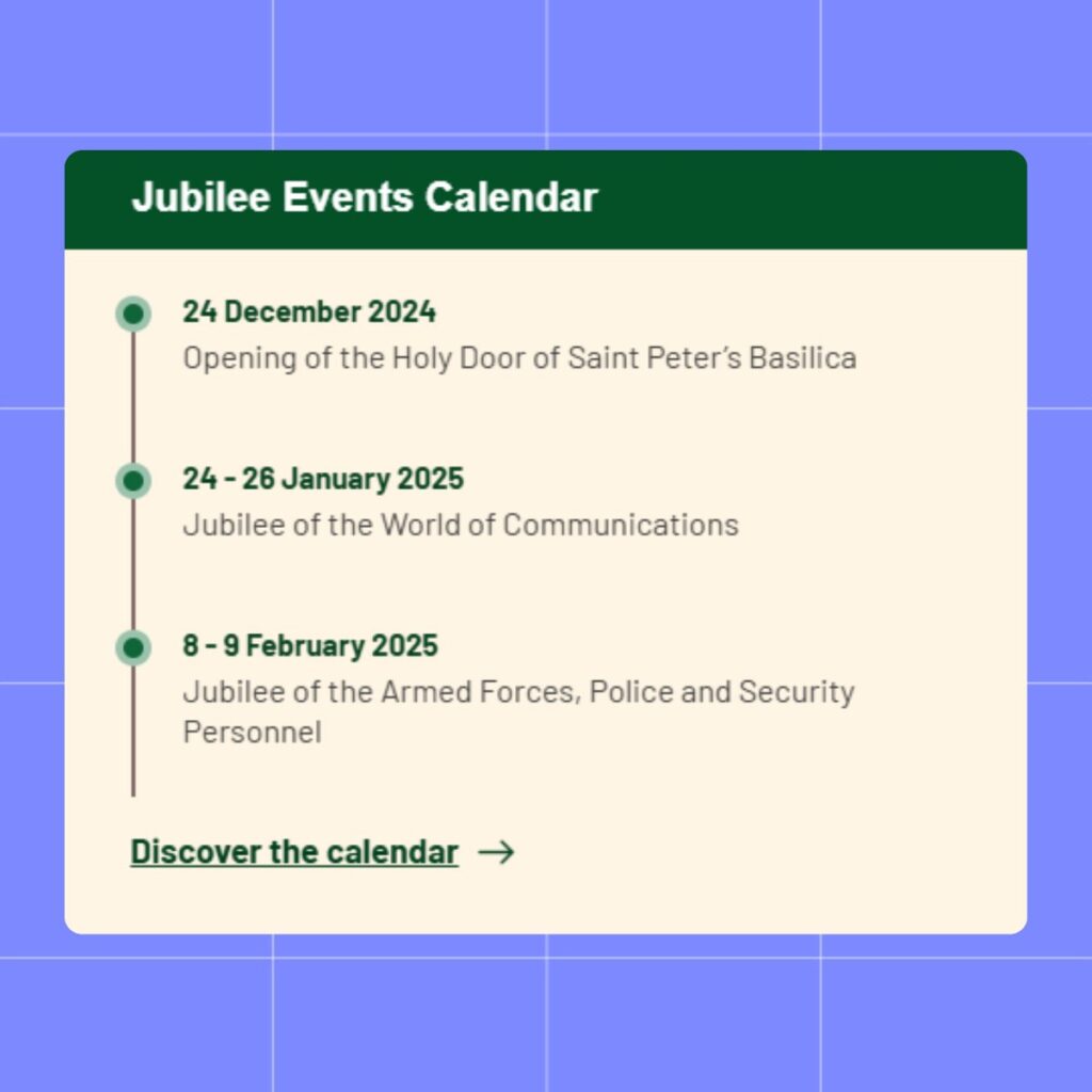 Holy Year Events Calendar