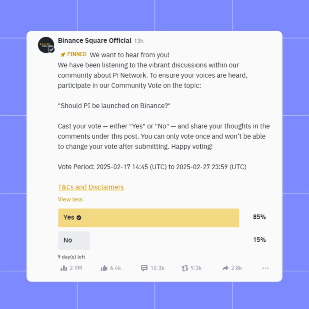 Is Binance Seriously Holding a Poll for Listing Pi Network