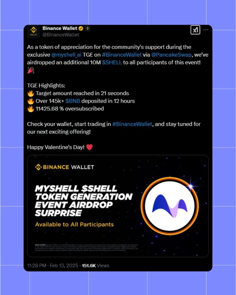 $SHELL Token Generation Event Airdrop