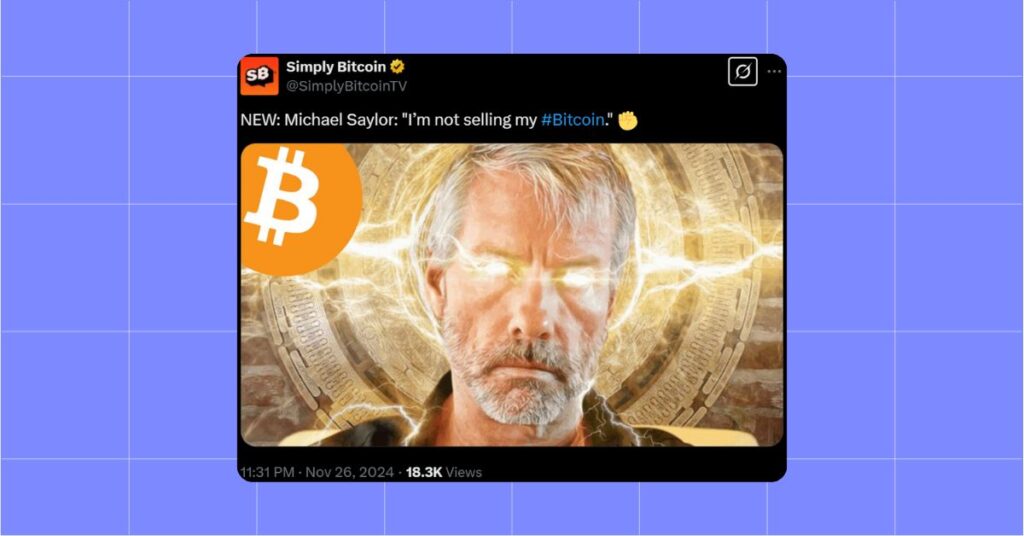 Michael Saylor "I'm not selling my Bitcoin"