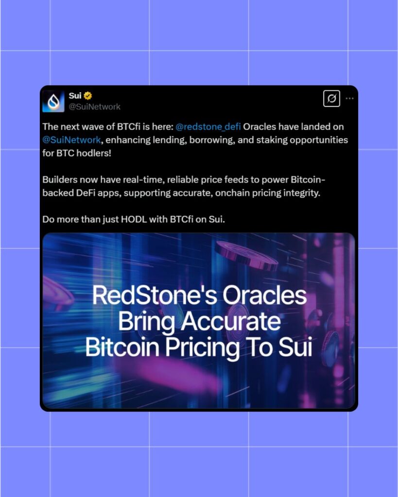 RedStone Oracles Bring Accurate Bitcoin Pricing to Sui