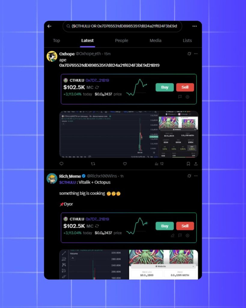 $CTHULU Meme Coin Goes Viral on X