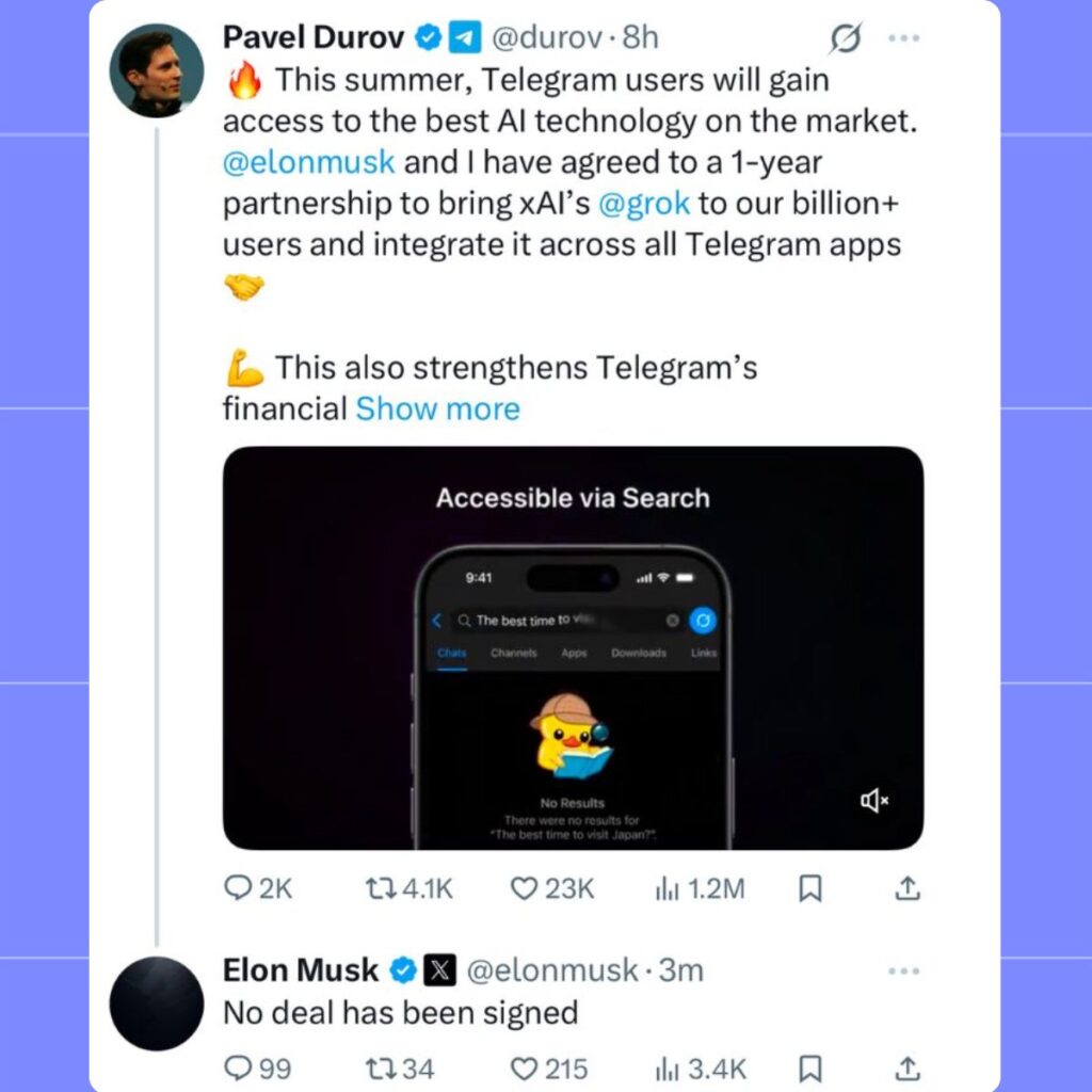 Telegram And X