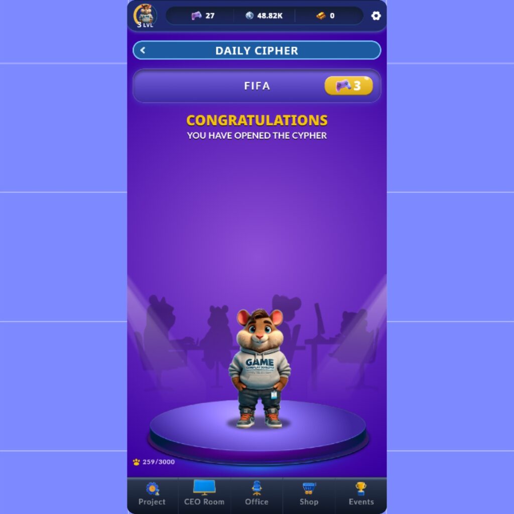 Hamster Kombat Daily Cipher