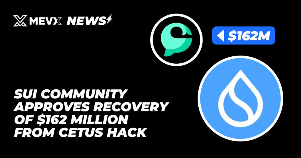Sui Community Approves Recovery of $162 Million from Cetus Hack 3 Sui Community Approves Recovery of $162 Million from Cetus Hack
