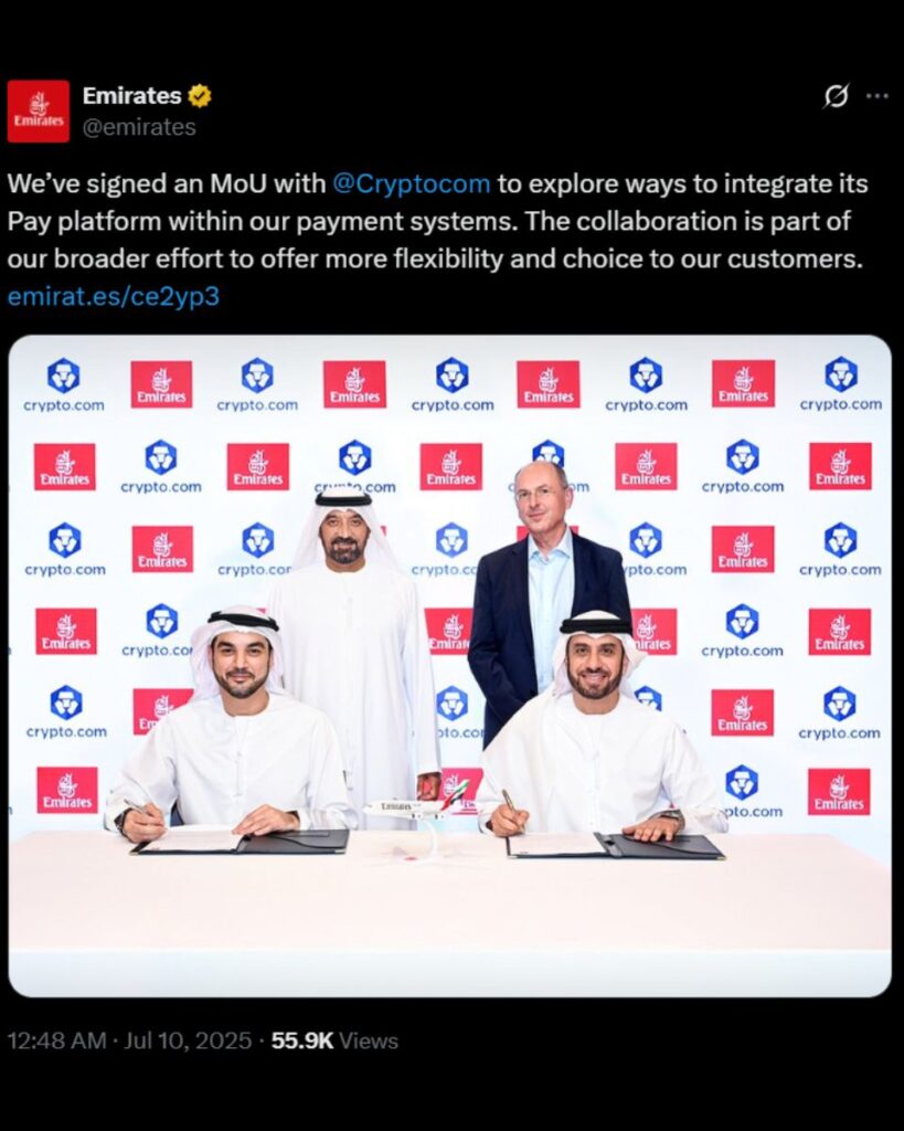 Emirates and Crypto.com partnership