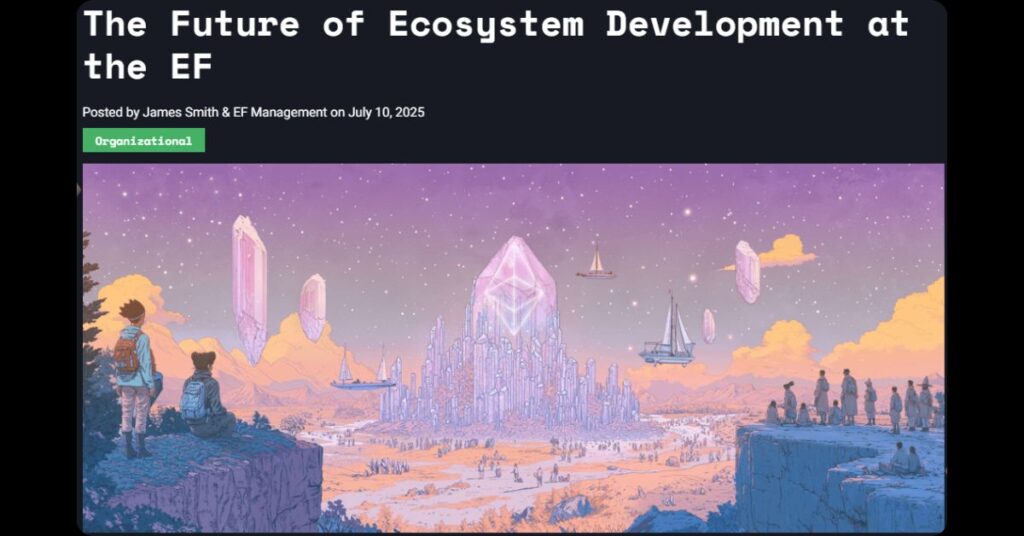 The Future of Ecosystem Development at the EF