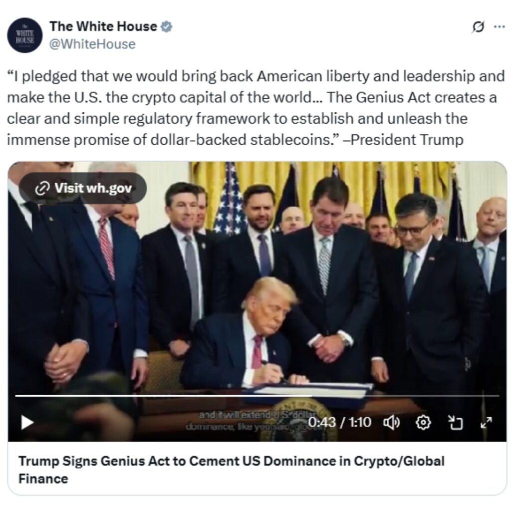 Trump Signs GENIUS Act