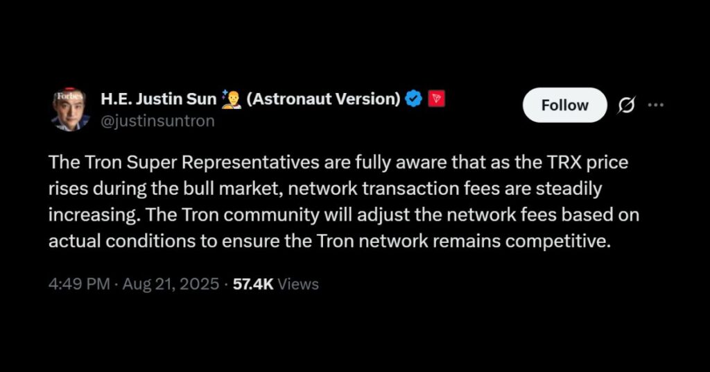 Justin Sun has made a bold announcement