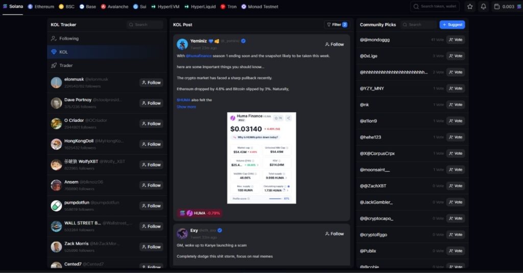 MevX KOL Tracker