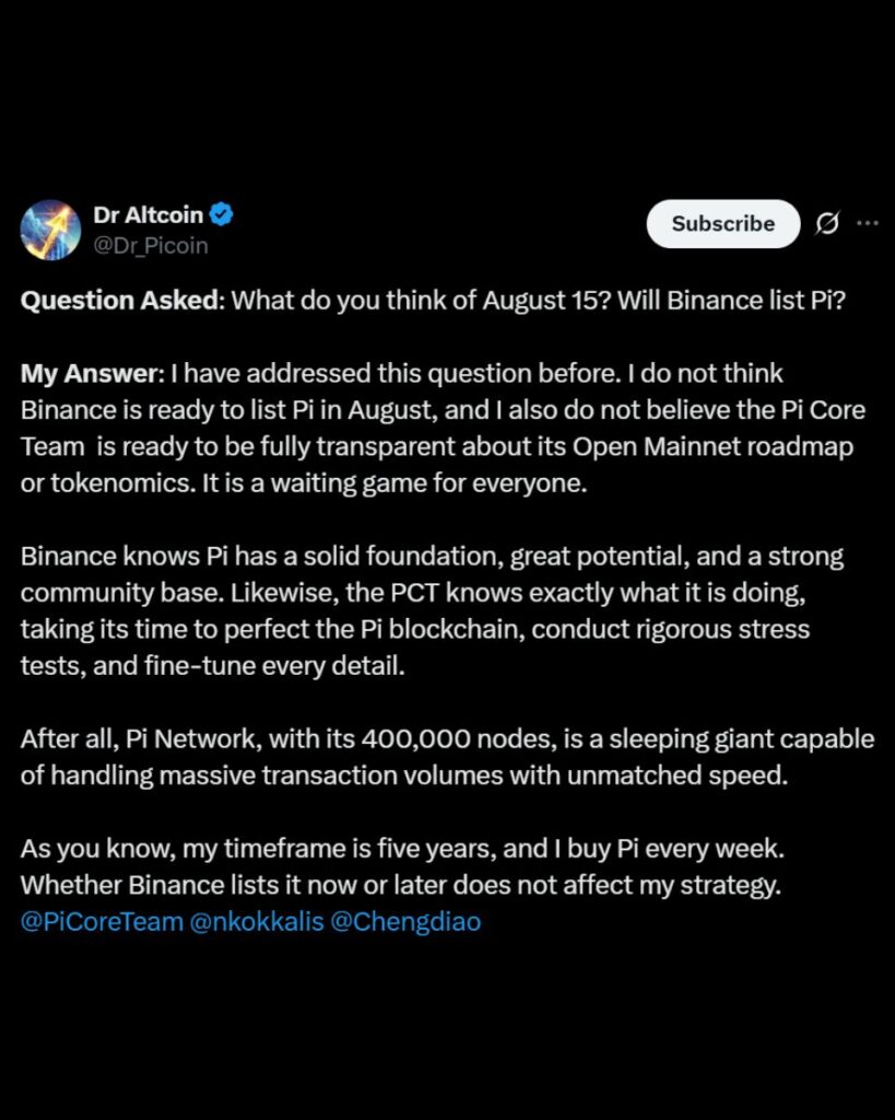 Will Binance list Pi?